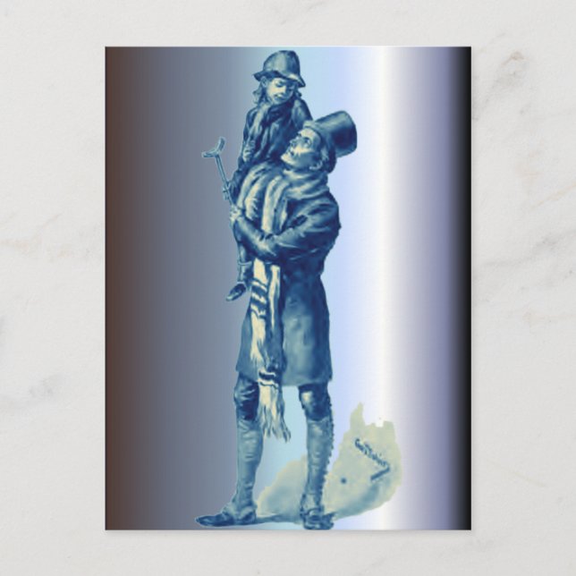 Cartes Pour Fêtes Annuelles Bob Cratchit Holding minuscule Tim Christmas Carol (Devant)