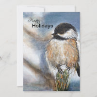 Boeuf Chickadee D'Hiver Doux Sur Pin