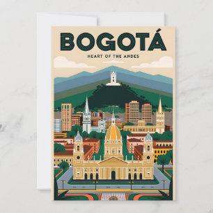 Cartes Pour Fêtes Annuelles Bogotá Colombie vintage Cœur des Andes Rétro
