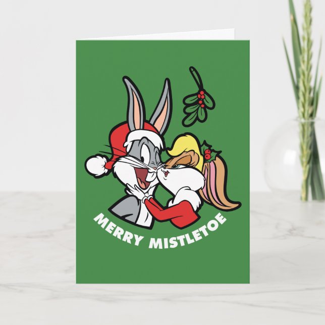 Cartes Pour Fêtes Annuelles BOGS BUNNY™ & Lola "Merry Mistletoe" (Devant)