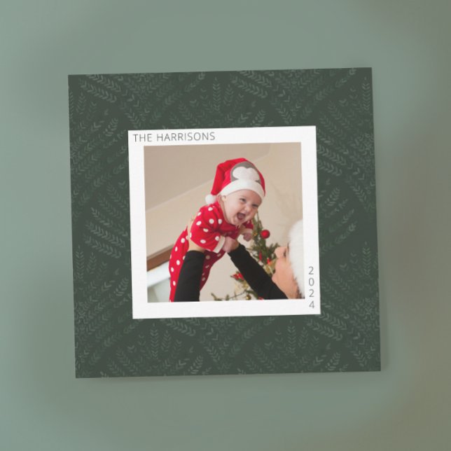 Cartes Pour Fêtes Annuelles Bohème À feuillage persistant Fern Moderne Minimal (Créateur téléchargé)