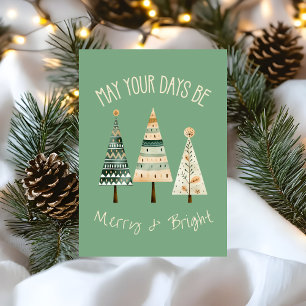Cartes Pour Fêtes Annuelles Bohème Moderne Aquarelle Noël Mignon Tons Terreux