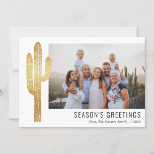 Cartes Pour Fêtes Annuelles Bohemian Desert Cactus Family Photo Holiday Card
