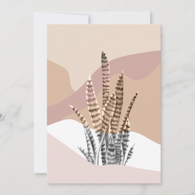 Cartes Pour Fêtes Annuelles Boho Abstrait Moderne Succulente (Devant)