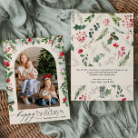 Cartes Pour Fêtes Annuelles Boho Botanical Arch Joyeuses Vacances 1 Photo<br><div class="desc">Cette collection présente des fleurs rouges aquarelles,  des baies et de la verdure hivernale avec une typographie moderne et élégante,  avec un motif botanique d'hiver.</div>
