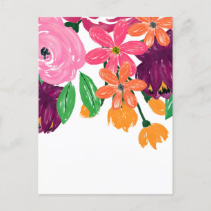 Cartes Pour Fêtes Annuelles Boho Chic Aquarelle Bourgogne Rose Fleurs
