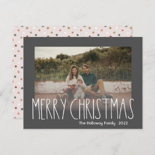 Cartes Pour Fêtes Annuelles Boho foncé Polka Point Noël Faded Photo