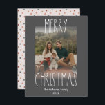 Cartes Pour Fêtes Annuelles Boho foncé Polka point Noël Vertical Faded Photo<br><div class="desc">Cette carte de vacances en boho foncé pois de Noël à la verticale décolorée est parfaite pour votre accueil de vacances en bohème moderne inspiré de la ferme. La police de caractères rustique classique mais délicate dessinée à la main lui donne un aspect terreux vintage tout en le gardant mignon...</div>