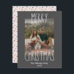 Cartes Pour Fêtes Annuelles Boho foncé Polka point Noël Vertical Faded Photo<br><div class="desc">Cette carte de vacances en boho foncé pois de Noël à la verticale décolorée est parfaite pour votre accueil de vacances en bohème moderne inspiré de la ferme. La police de caractères rustique classique mais délicate dessinée à la main lui donne un aspect terreux vintage tout en le gardant mignon...</div>
