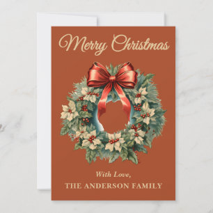 Cartes Pour Fêtes Annuelles Boho Holly Berry Wreath