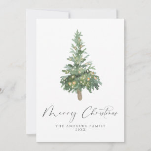 Cartes Pour Fêtes Annuelles Boho Joyeux Noël Aquarelle Arbre non photo