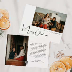 Cartes Pour Fêtes Annuelles Boho moderne Joyeux Noël Deux photos