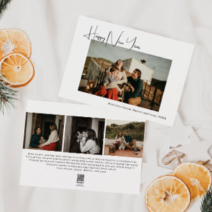 Cartes Pour Fêtes Annuelles Boho moderne quatre photo Bonne année