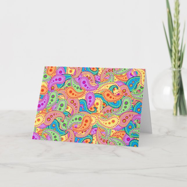 Cartes Pour Fêtes Annuelles Boho Paisley (Devant)