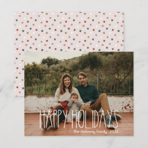 Cartes Pour Fêtes Annuelles Boho Polka Dot Happy Holidays Full Photo
