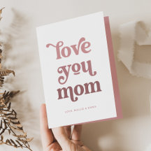 Boho Retro Texte | J'aime maman Dégradé Rose Photo