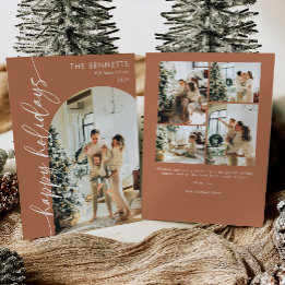 Cartes Pour Fêtes Annuelles Boho Terracotta Happy Holidays Photo