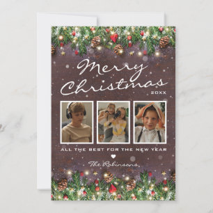 Cartes Pour Fêtes Annuelles Bois Ancien Noël 3 Photo