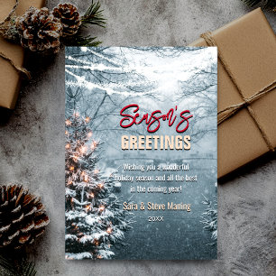 Cartes Pour Fêtes Annuelles Bois chic arbre de Noël blanc