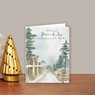 Cartes Pour Fêtes Annuelles Bois de la paix et de la joie Chemin de Noël de ca