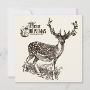 Cartes Pour Fêtes Annuelles bois d'hiver noël cerf