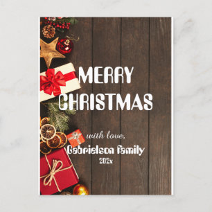 Cartes Pour Fêtes Annuelles bois élégant personnaliser de charmante famille