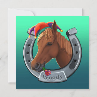 Cartes Pour Fêtes Annuelles Bois l'heureux poney.