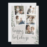 Cartes Pour Fêtes Annuelles Bois rustique vert Noël Photo Booth Collage<br><div class="desc">Carte photo de vacances rustique avec deux bandes de cabine photo, l'une avec trois photos et l'autre avec deux photos, pour un total de cinq photos. Personnalisez avec l'année et votre nom de famille ou les noms en lettres modernes sans-serif, sur un arrière - plan en bois de campagne avec...</div>