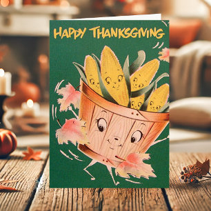 Cartes Pour Fêtes Annuelles Boisseau de maïs vintage Bonne fête de Thanksgivin