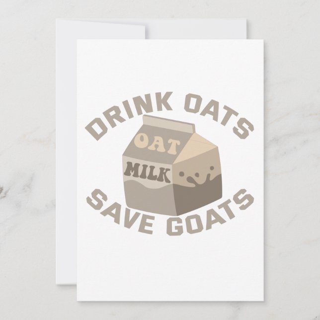 Cartes Pour Fêtes Annuelles Boisson Save Goats Vegan Milkshake Activist (Devant)