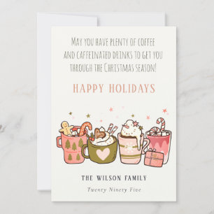 Cartes Pour Fêtes Annuelles Boissons Cafféinées de Noël Café Drôle Gras