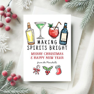 Cartes Pour Fêtes Annuelles Boissons qui Égaient Noël Nouvel An