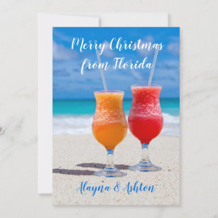 Cartes De Vœux Cocktail Plage Zazzle Fr