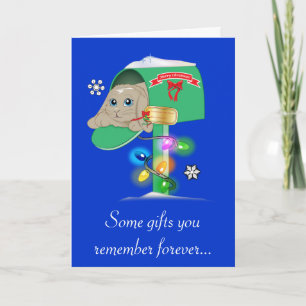 Cartes Pour Fêtes Annuelles Boîte aux lettres de lapin de surprise de Noël