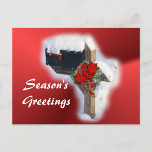 Cartes Pour Fêtes Annuelles Boîte aux lettres de Noël enneigé- personnaliser