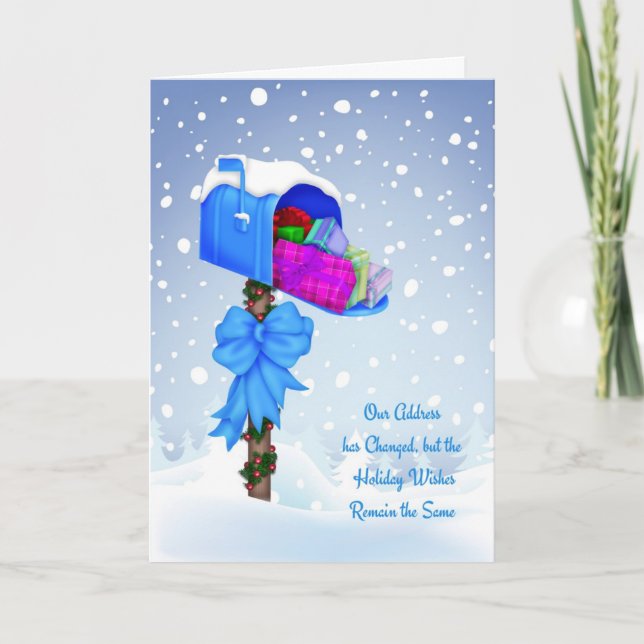 Cartes Pour Fêtes Annuelles Boîte aux lettres de vacances, changement d'adress (Devant)