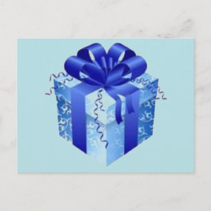 Cartes Pour Fêtes Annuelles Boîte-cadeau bleue avec ruban bleu