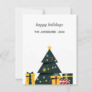 Cartes Pour Fêtes Annuelles Boîte cadeau d'arbre de Noël simple et élégant