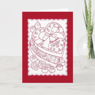 Cartes Pour Fêtes Annuelles Boîte de chocolats Rouge Saint Valentin