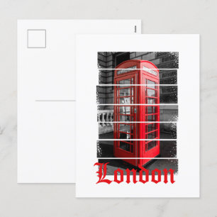 Cartes Pour Fêtes Annuelles Boîte téléphonique Londres Souvenir Vintage