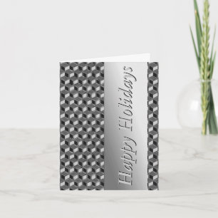 Cartes Pour Fêtes Annuelles Boîtes Chrome 3-d - gris hématite