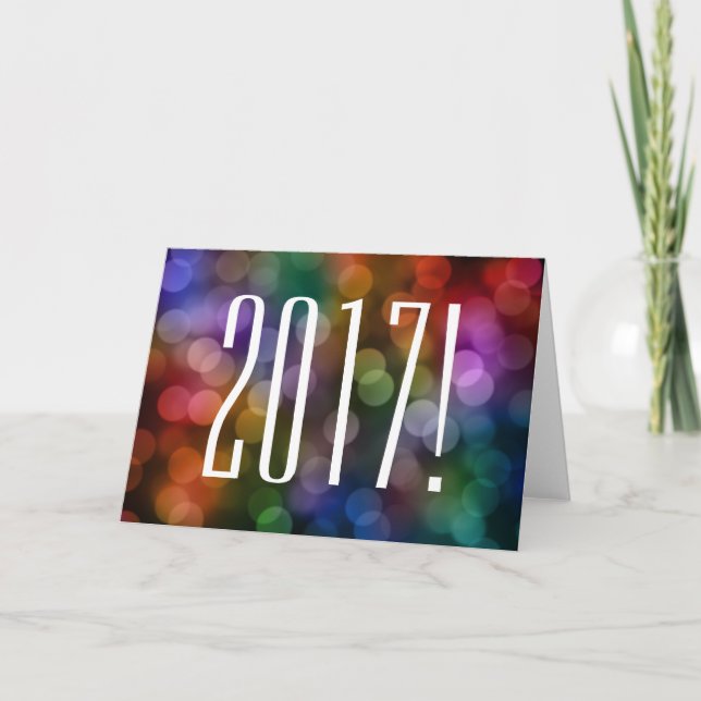 Cartes Pour Fêtes Annuelles Bokeh 2017 (Devant)