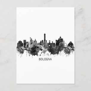 Cartes Pour Fêtes Annuelles Bologne Italie Skyline BW