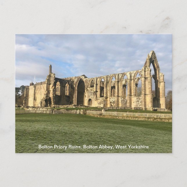 Cartes Pour Fêtes Annuelles Bolton Priory, Abbaye de Bolton, West Yorkshire (Devant)