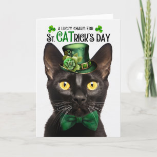 Cartes Pour Fêtes Annuelles Bombay Black Cat St. CATrick's Day Lucky Charm