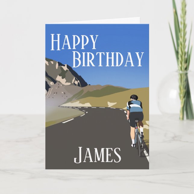 Cartes Pour Fêtes Annuelles Bon anniversaire vélo de route, Col du tourmalet (Devant)