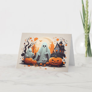 Cartes Pour Fêtes Annuelles Bon Fantôme d'Halloween et Citrouilles