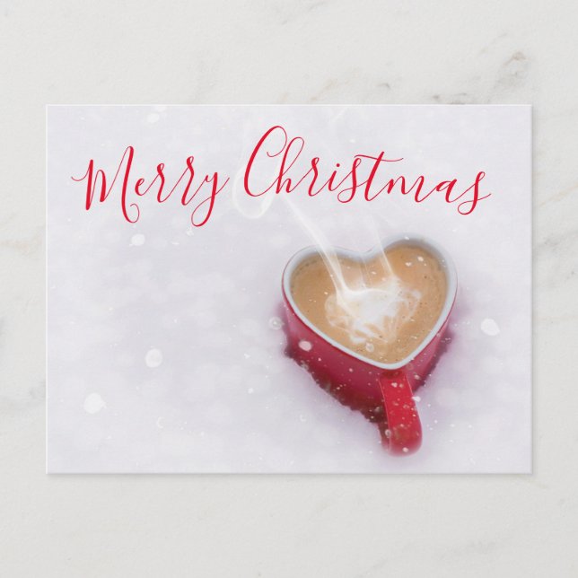 Cartes Pour Fêtes Annuelles Bon Matin rouge moderne Joyeux Noël (Devant)