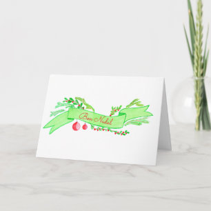 Cartes Pour Fêtes Annuelles Bon Nadal, bannière de Noël aquarelle