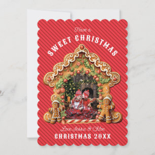 Cartes Pour Fêtes Annuelles Bon Noël Photo de la maison de pain d'épice